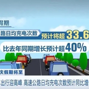 国庆假期新能源汽车出行迎高峰！高速公路日均充电次数或涨超40%
